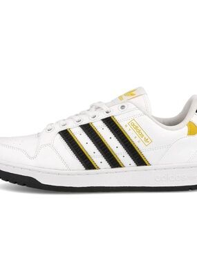 EUC Adidas NY 90 STRIPES Black White Gold Sneakers Mens Shoe Size 12.5